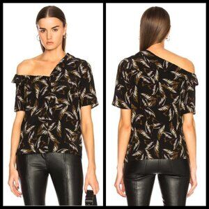 💕A.L.C.💕 Josephine One Shoulder Print Silk Blouse 2 NWT